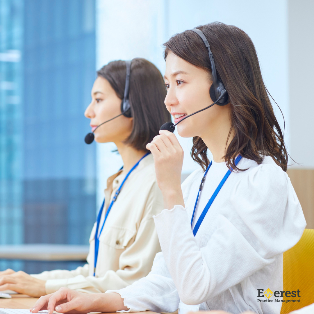 two virtual medical receptionist on call